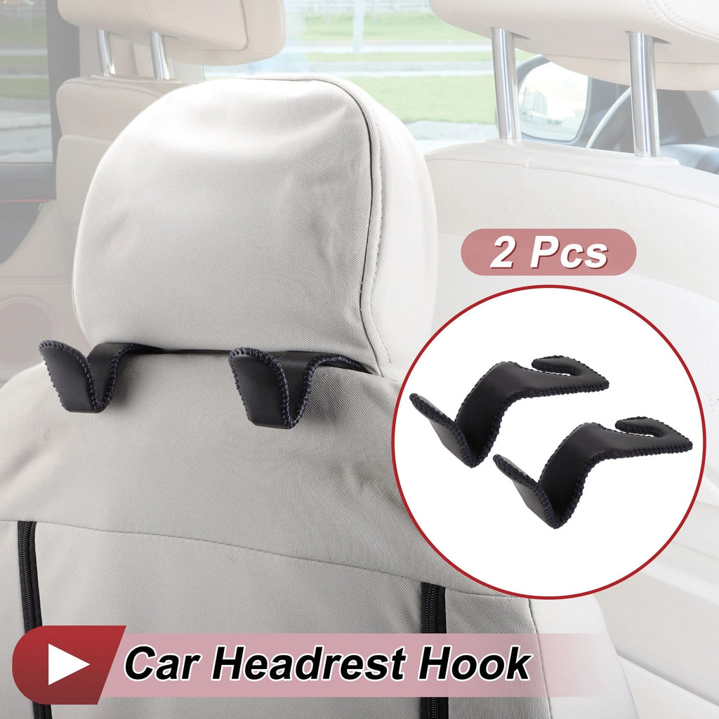 2 Pcs Universal Car Seat Headrest Hook for Hanging Purses Black Blue