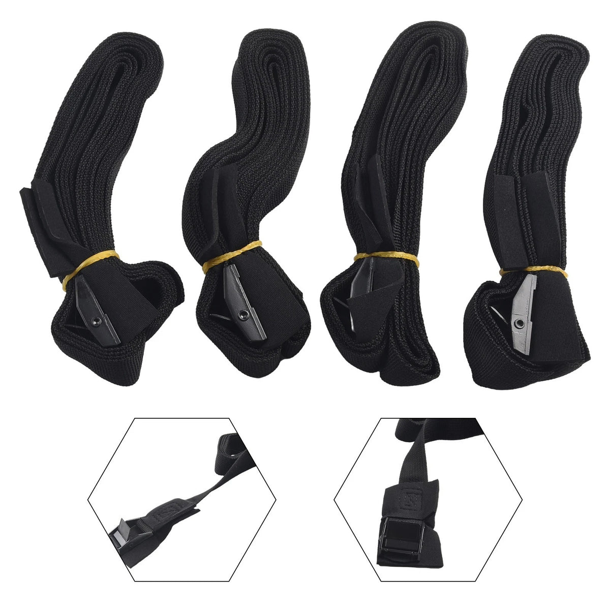 Set of 4 Lashing Straps for Cargo Tie Down (300cm x 25mm)
