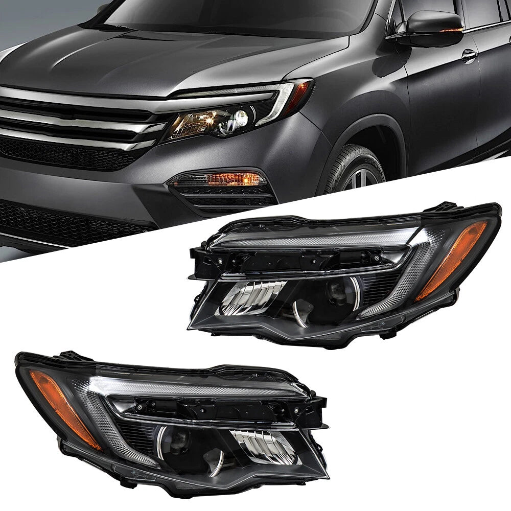 Projector Headlights with LED DRL for Honda Pilot (2016–2018) Ridgeline (2017–2020)