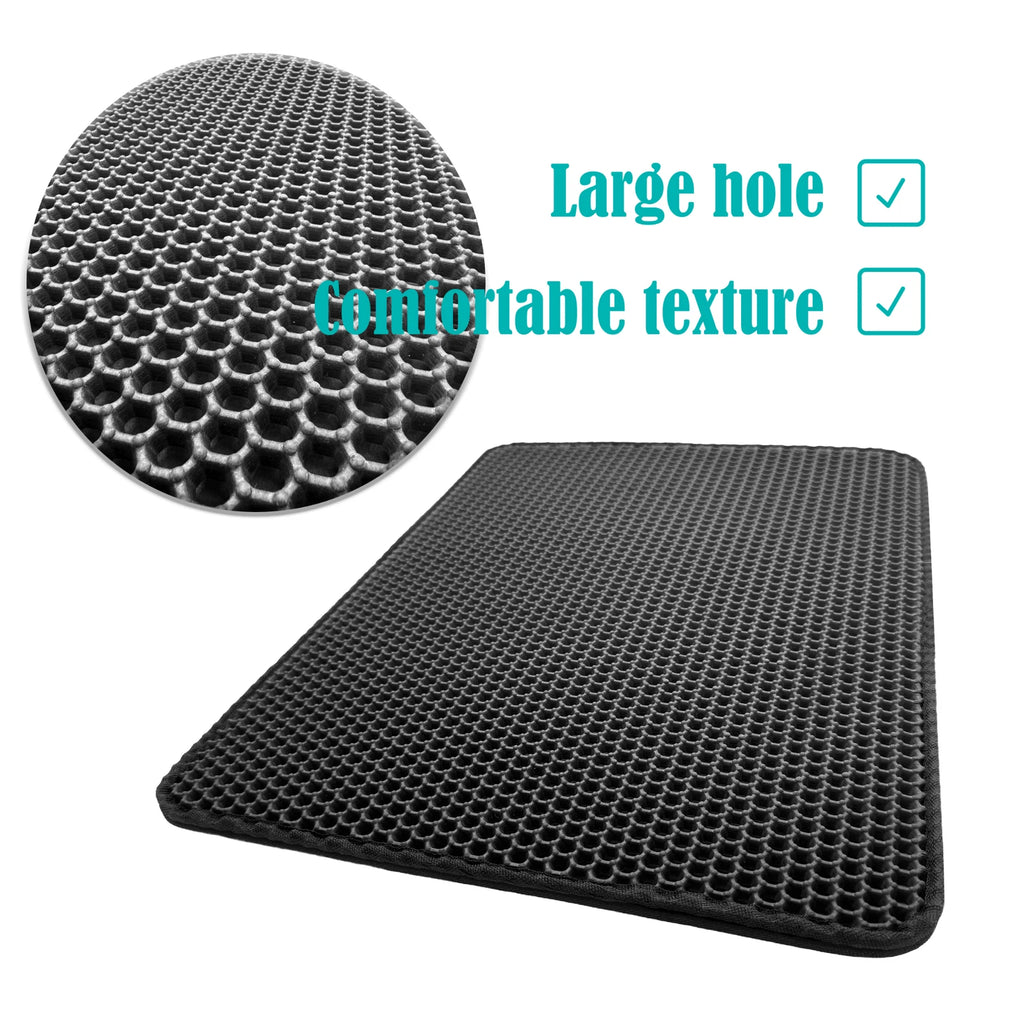 Double Layer Rubber Litter Mat for Black Cat (65X55)