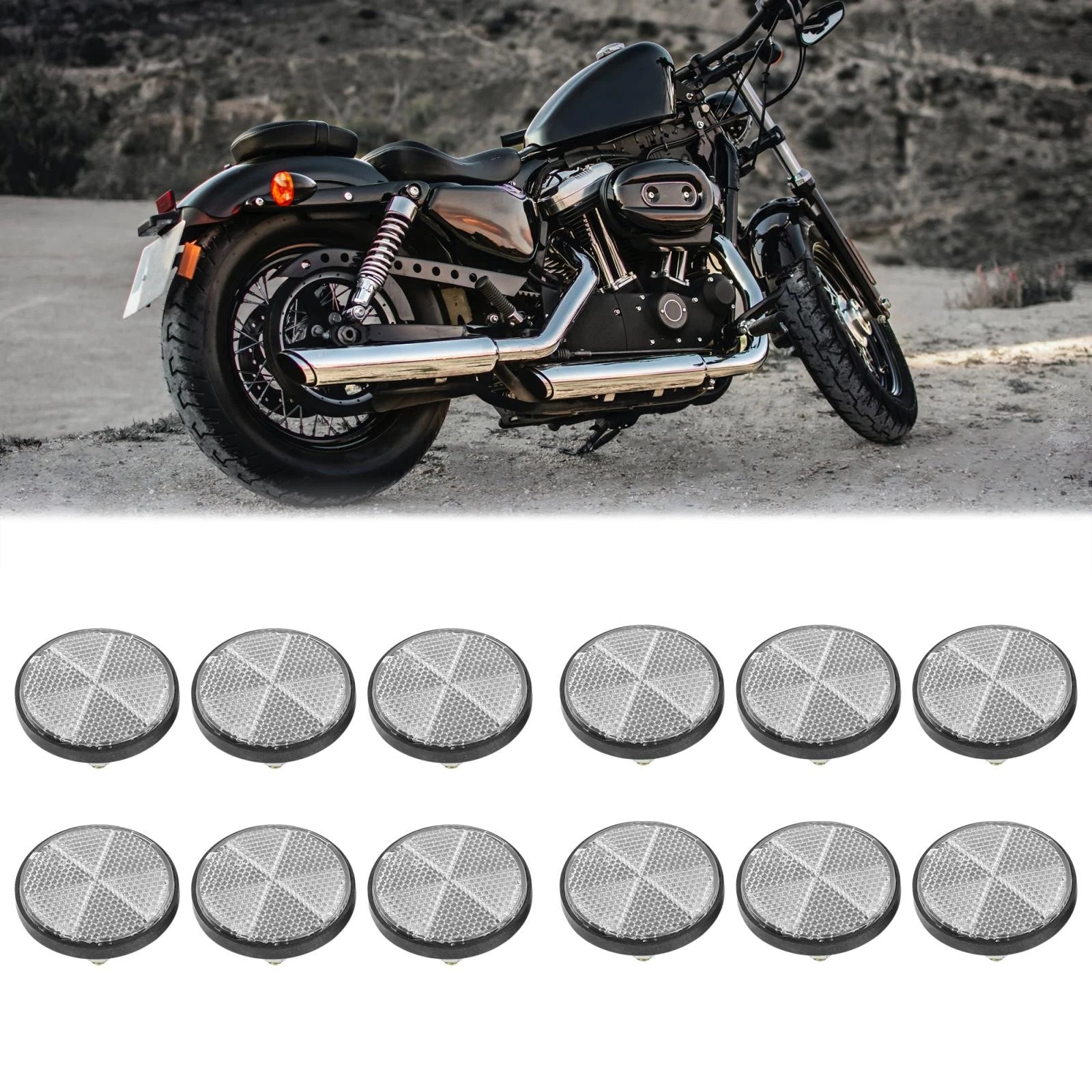Warning Reflectors Universal Screw Mount Pair for Motorcycle Bike (M6)