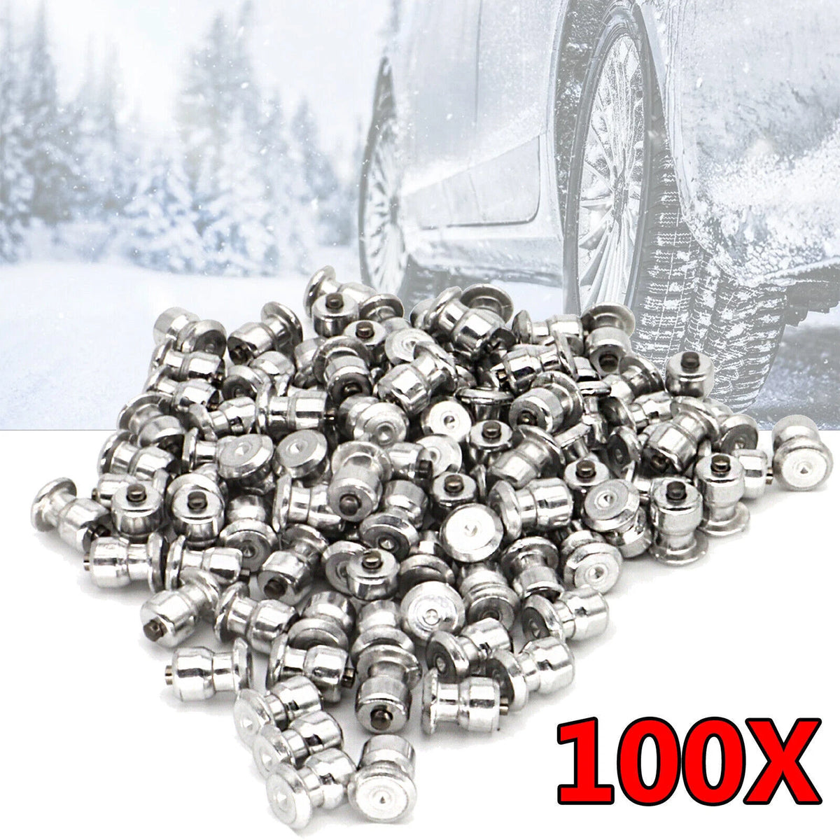 100pcs Anti-Slip Screw Studs for Car SUV ATV Snow Tires 8x10mm