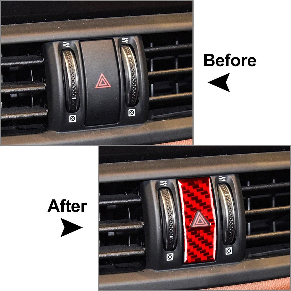 Double Flash Warning Light Panel Cover Trim for Alfa Romeo Giulia (2017–2021) Red