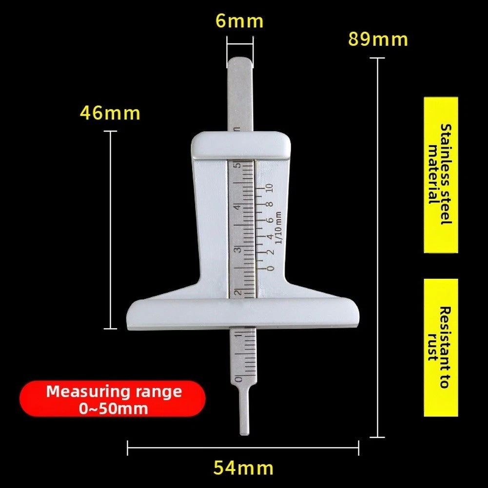 Stainless Steel Tire Tread Gauge for Vehicle Tires