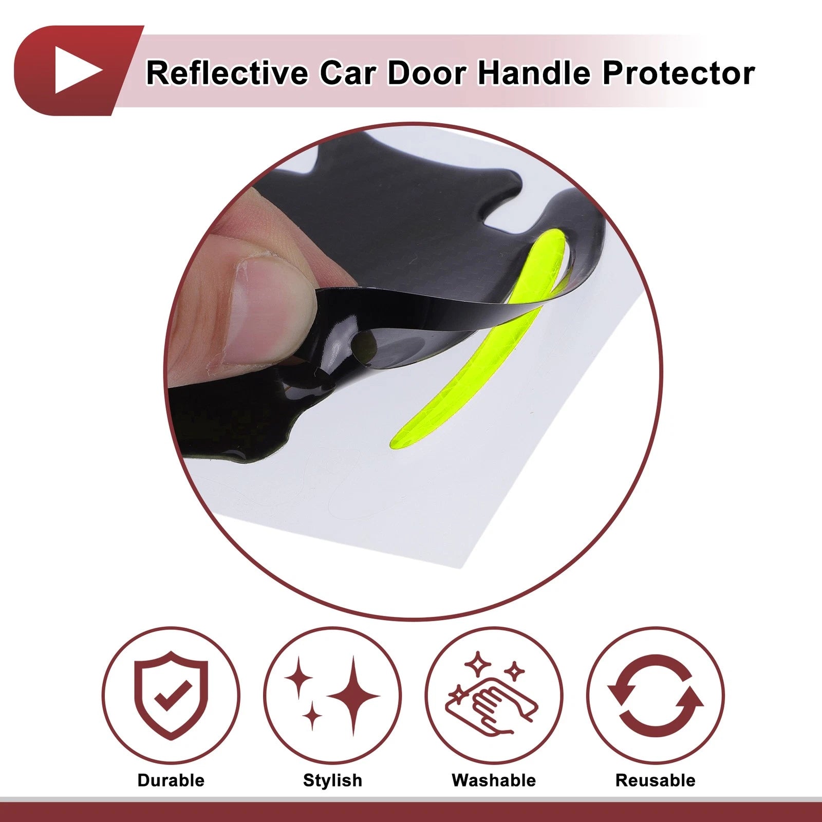 3D Car Door Handle Scratch Protector for Universal Vehicles (2010–2023)