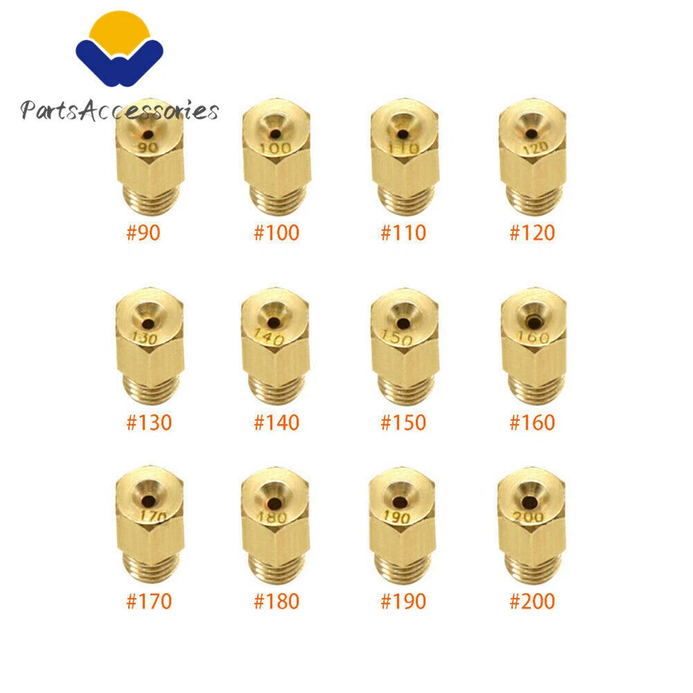 12Pcs Carburetor Main Jets #90 - #200 for Mikuni VM TM Motorcycle