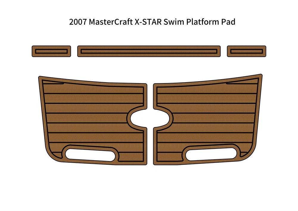 Swim Platform Pads for MasterCraft X-STAR (2007) - EVA Foam Teak Deck Mat