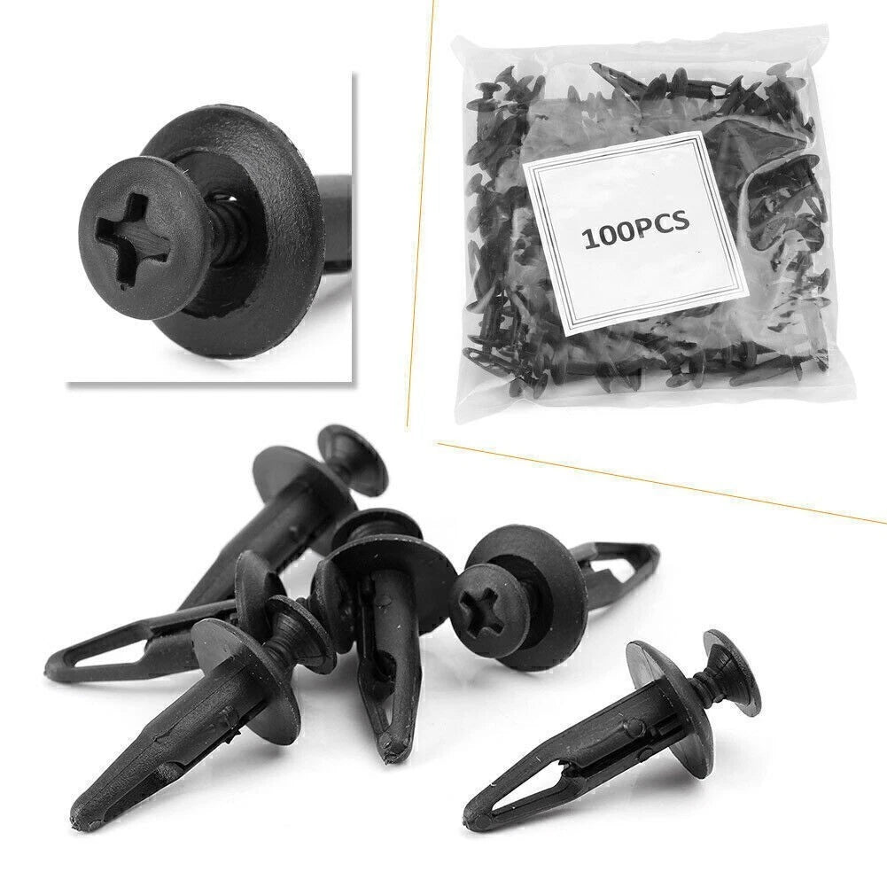 100PCS Plastic Push Type Rivet Clips for Ford