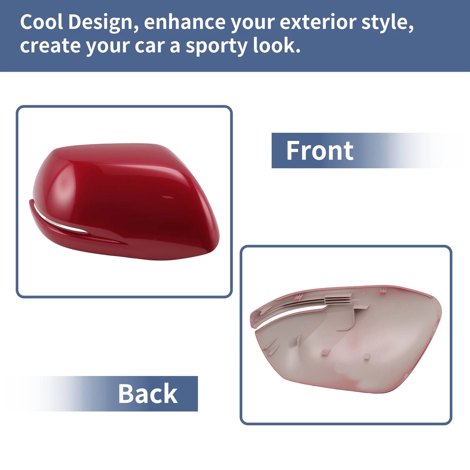 Rearview Mirror Cover Cap Right Driver Side Red for Honda CR-V (2012–2016)