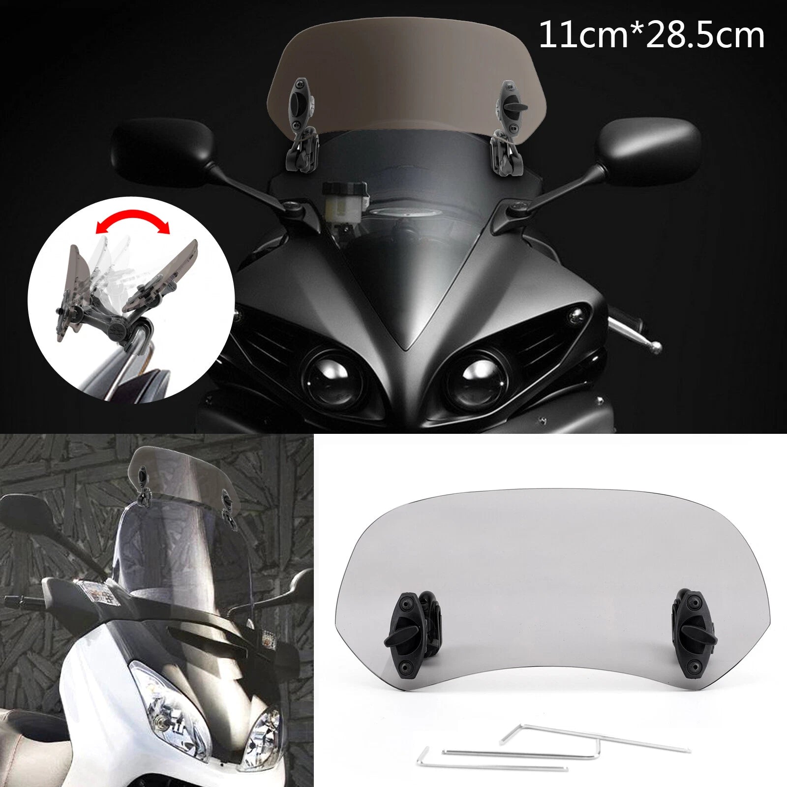 Adjustable Windshield Extension Spoiler for Motorcycle (PE T9)