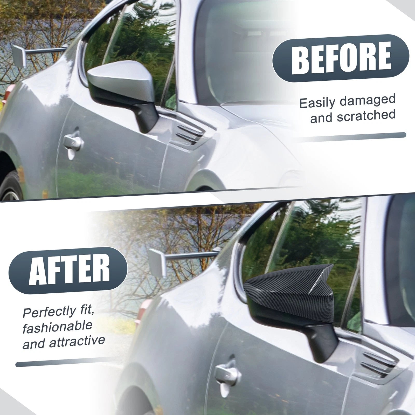 Rearview Mirror Cover Overlay Replacement for Subaru BRZ (2012–2020)