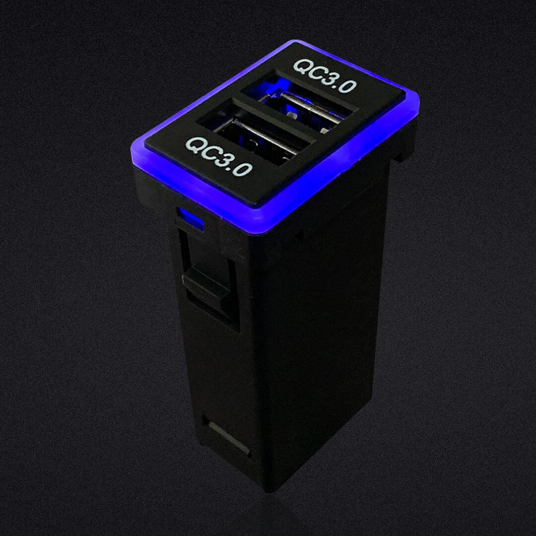 Blue LED USB Port QC 3.0 Charger for Toyota Sequoia (2008–Present)