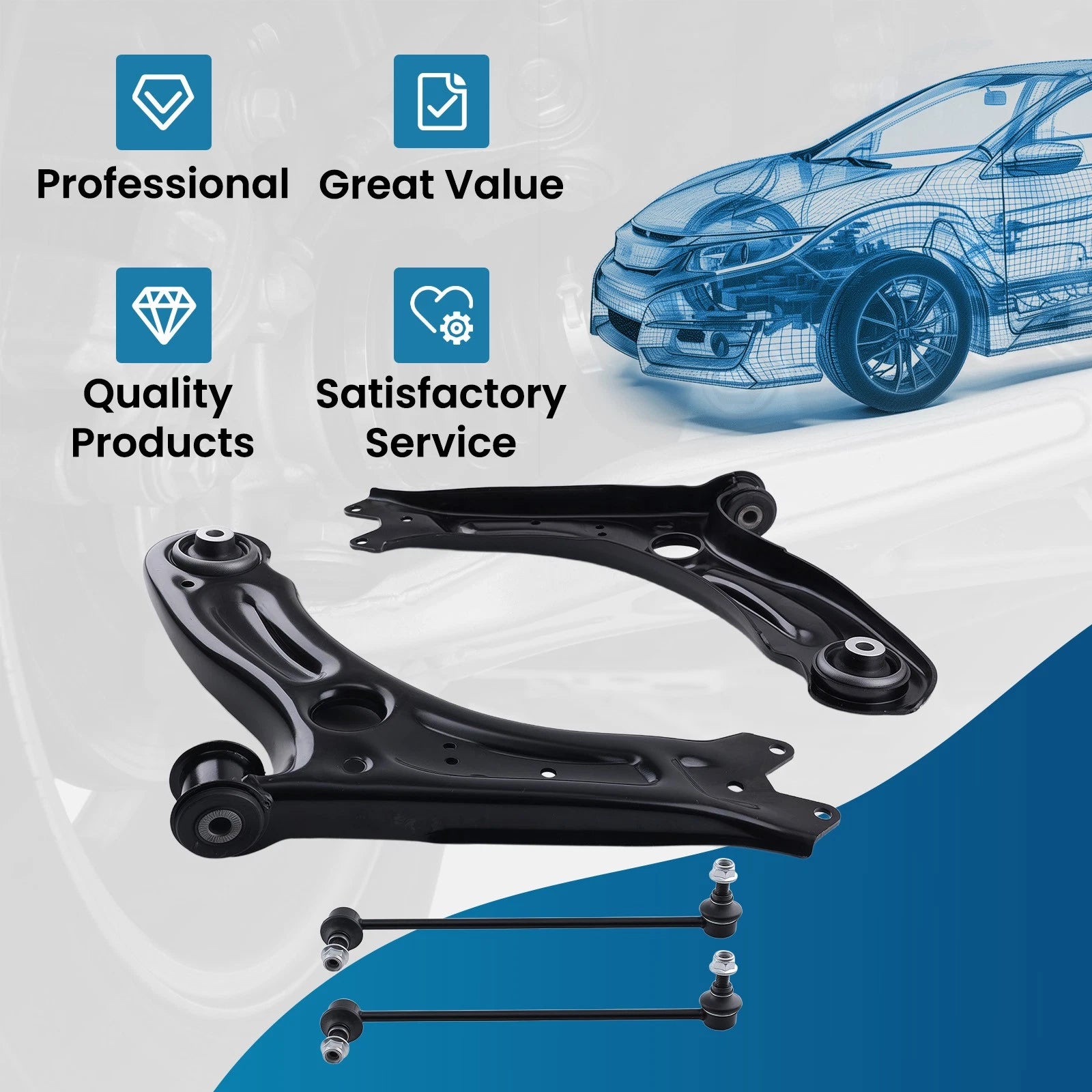 Front Lower Control Arms Bushing for Volkswagen Jetta (2011–2018)