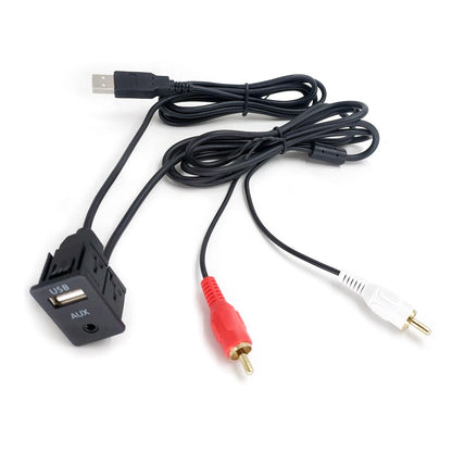 3.5mm Car AUX USB Female to 2 RCA Male Stereo Socket Extension Cable