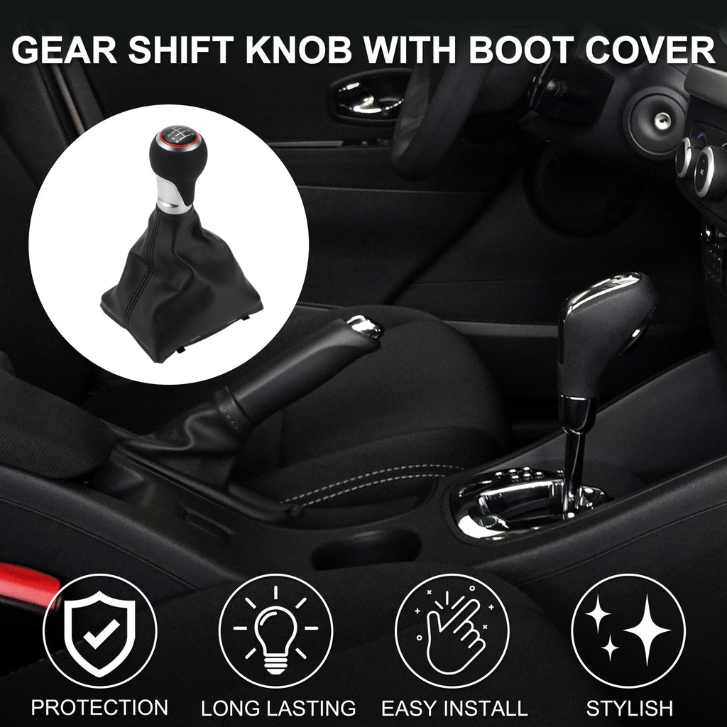 6 Speed Gear Shift Knob with Boot Dust Cover for Audi A5 (2010–2016)