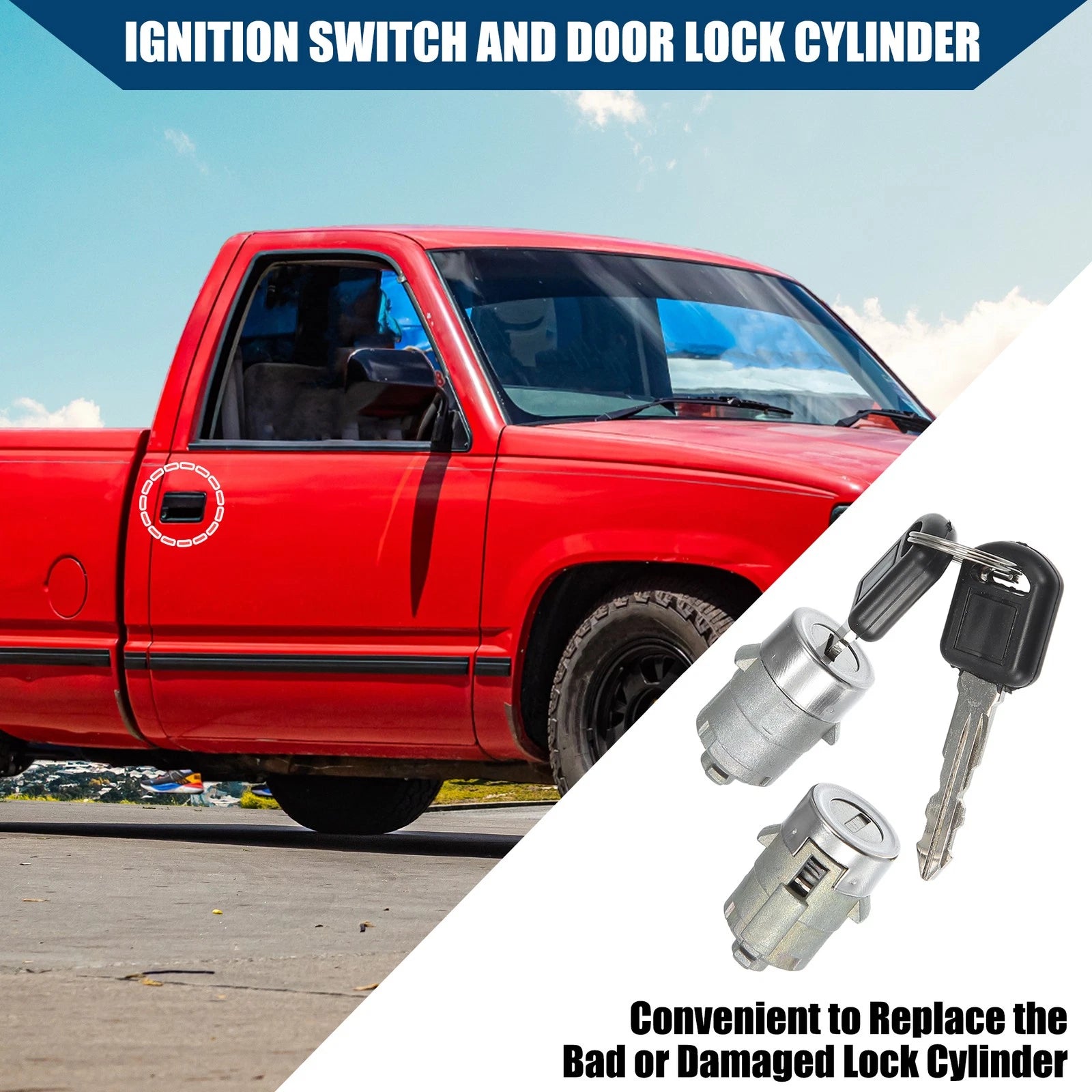 Ignition Switch Door Lock Cylinder Uncoded Replacement for Chevy GMC (—)