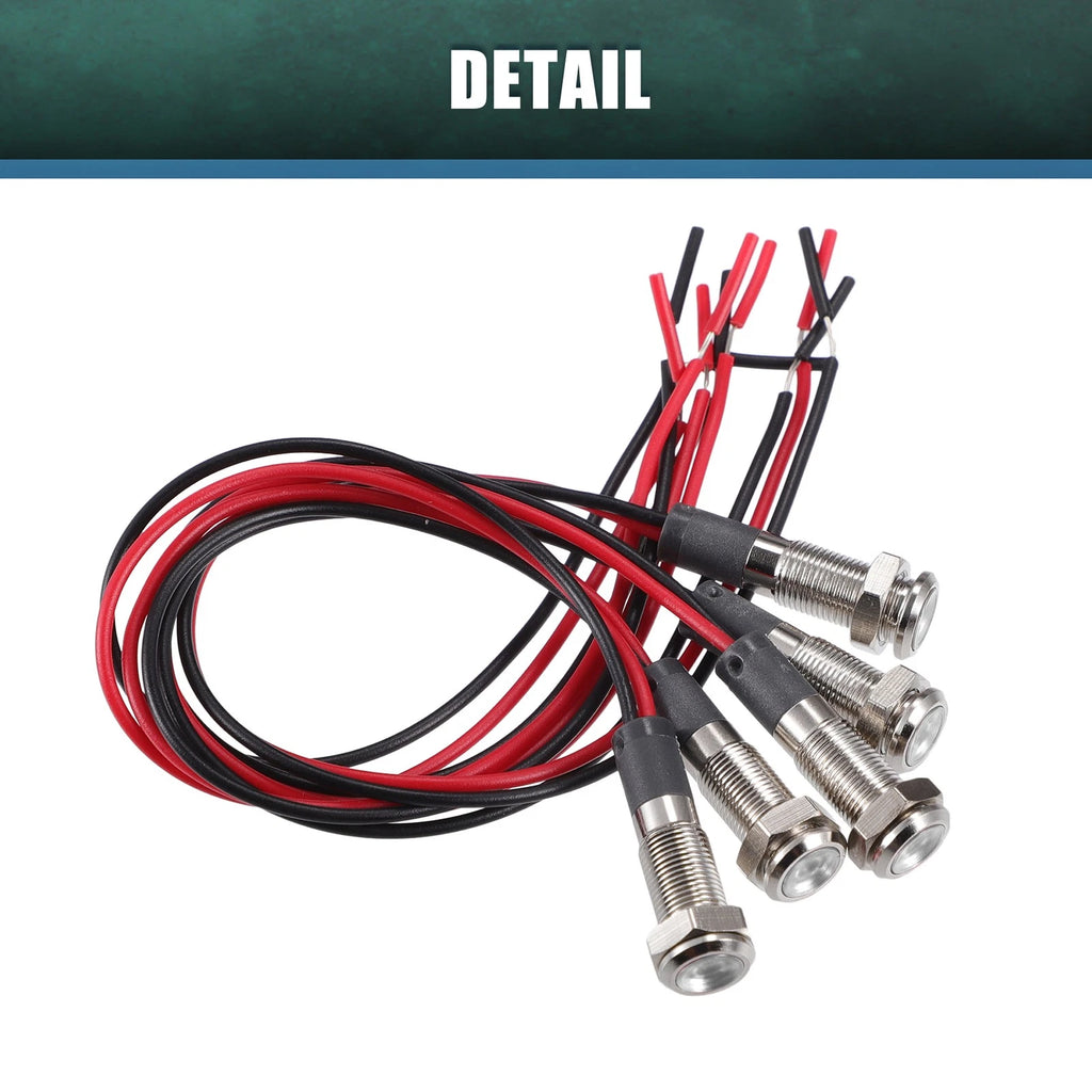 5 Pcs 6mm DC Car Interior LED Indicator Signal Lamp (3V–9V)