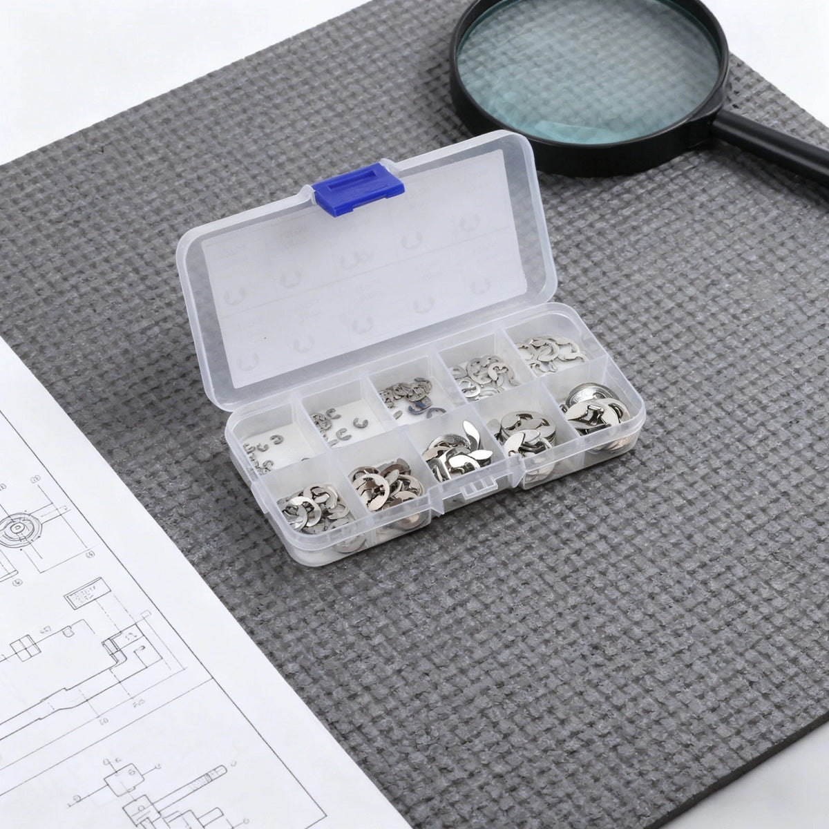 304 Stainless Steel Retaining Ring Kit for Smooth Surface (120pcs)