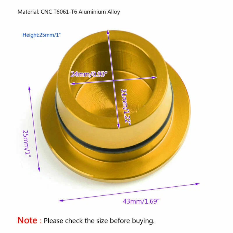 CNC Frame Hole Cover Guard for Yamaha T-Max 530 (2005–2016) T9 Gold