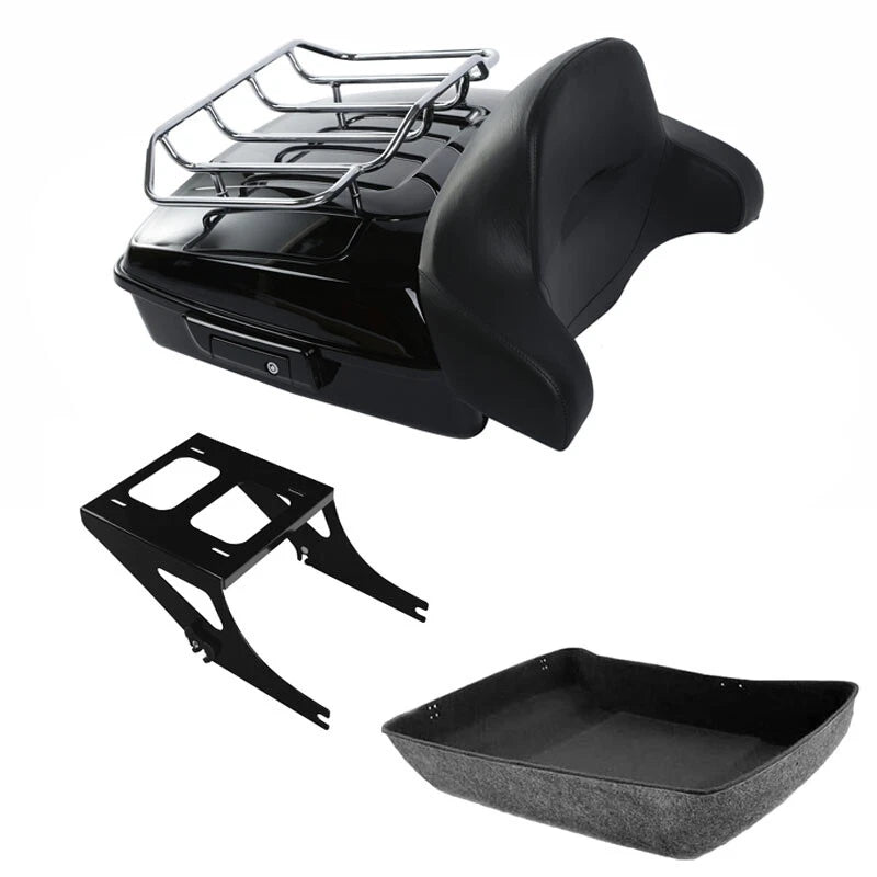Chopped Trunk Pad + Mount Rack for Harley Fatboy FLSTF (2008–2017)