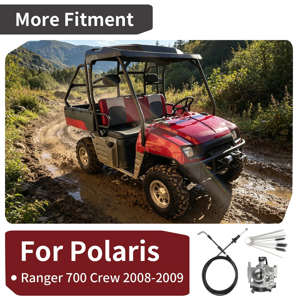 Throttle Body Kit w/ Throttle Cable & Cleaning Brush for Polaris Ranger Crew 700 (2006–2014)