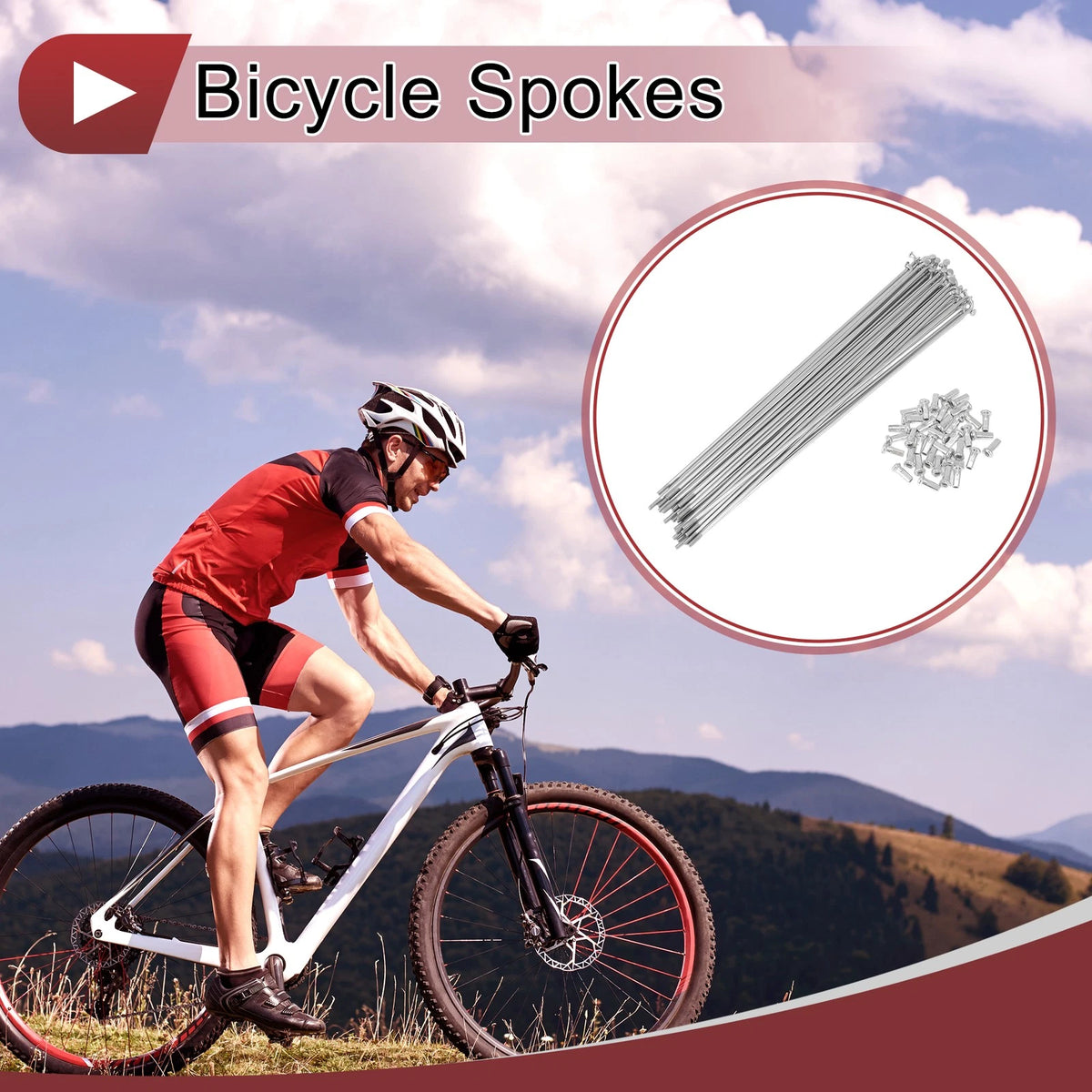 36 Set Bicycle Spokes 233mm Steel Galvanized for 45mm Wheels (—)