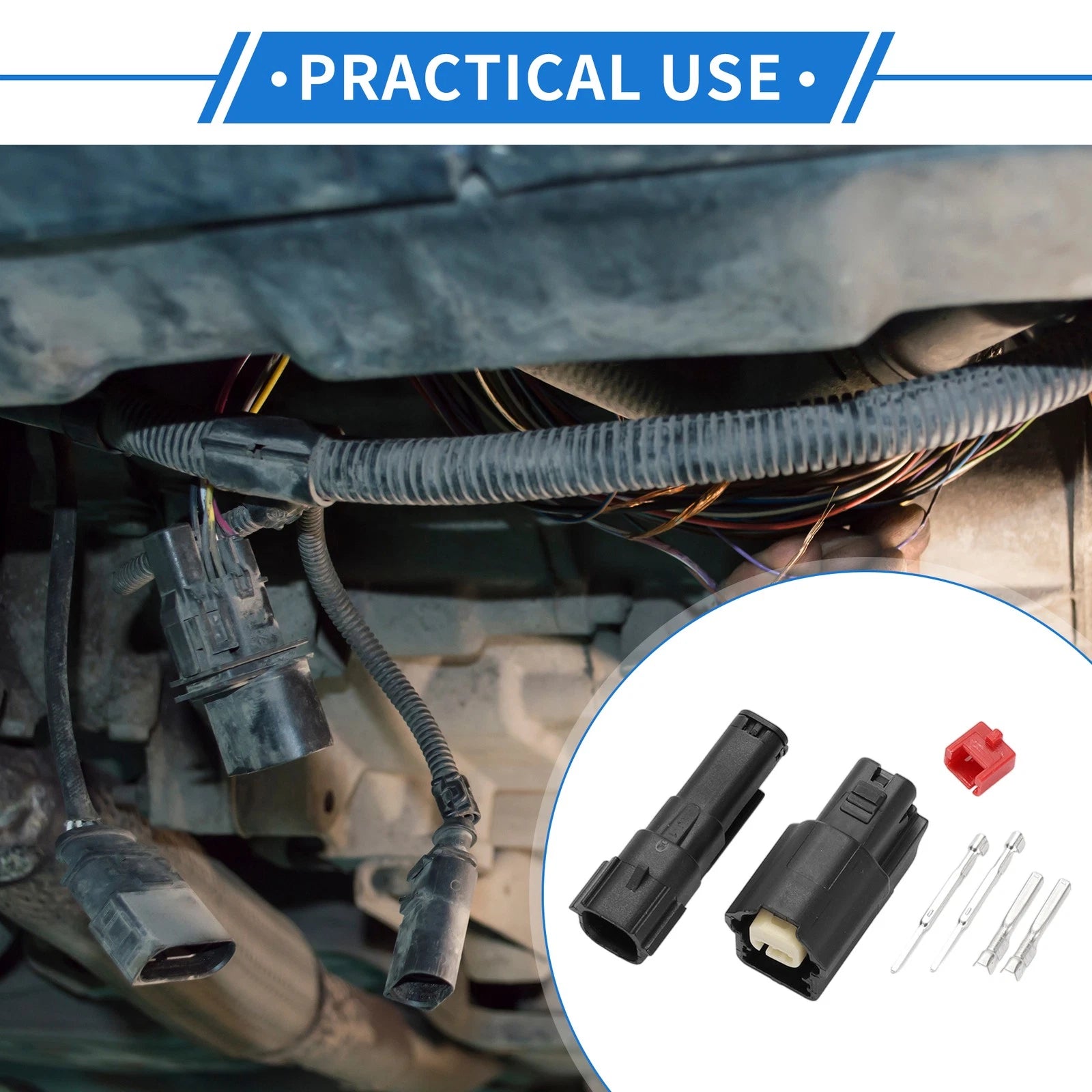 2 Pin Front Bumper Probe Sensor Connector Plug for Mazda (Set) (2009–2015)