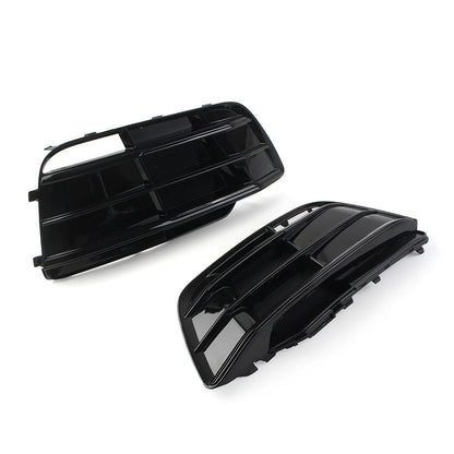 2X Front Bumper Fog Light Grille Cover for Audi Q5 SQ5 (2018–2022) Black