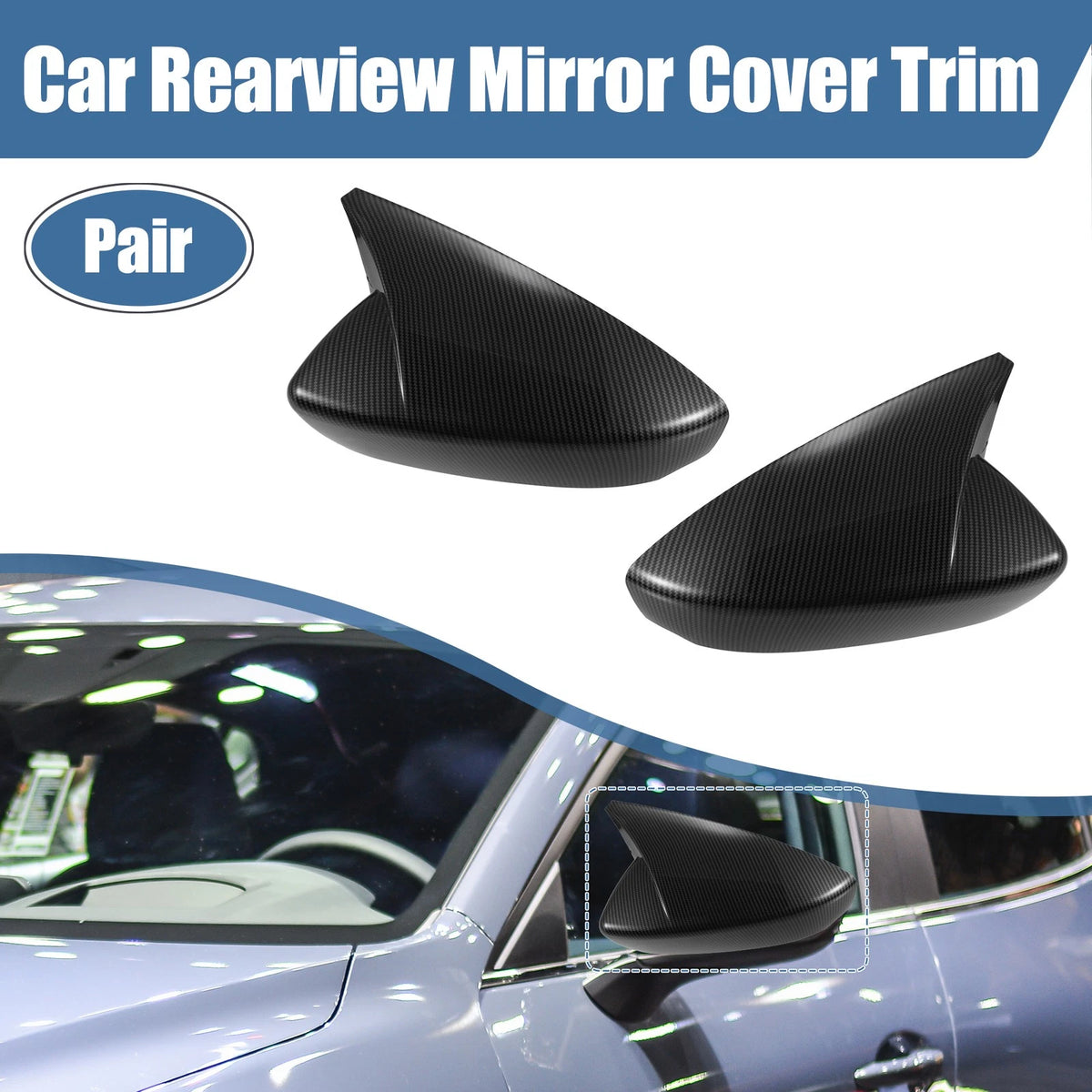 Rearview Mirror Cover Set Carbon Fiber Style for Mazda 3 (2020–2024)