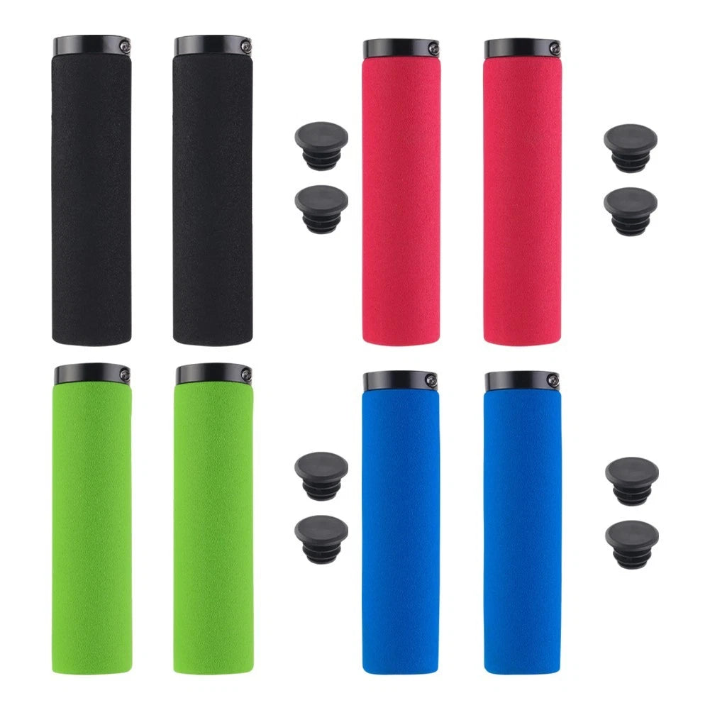 Silicone Gel Handlebar Grips for MTB Road Bikes (Shock Absorption, Lock)