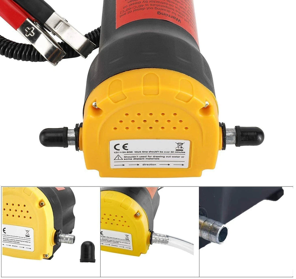 60W 12V Oil Diesel Transfer Pump with Hose for Boats Cars Marine