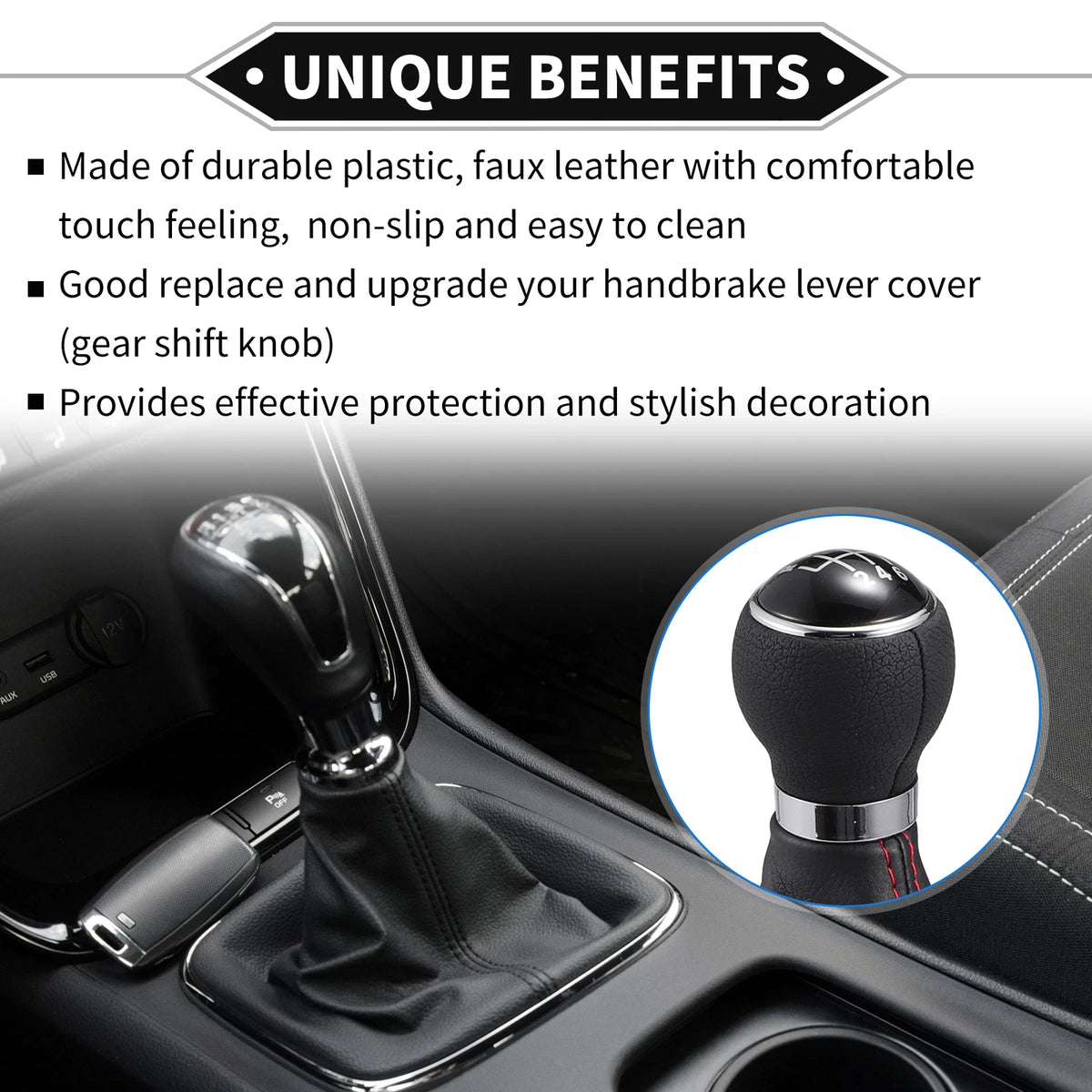 6 Speed Shift Knob with Boot Cover for VW Caddy (2016–2023)