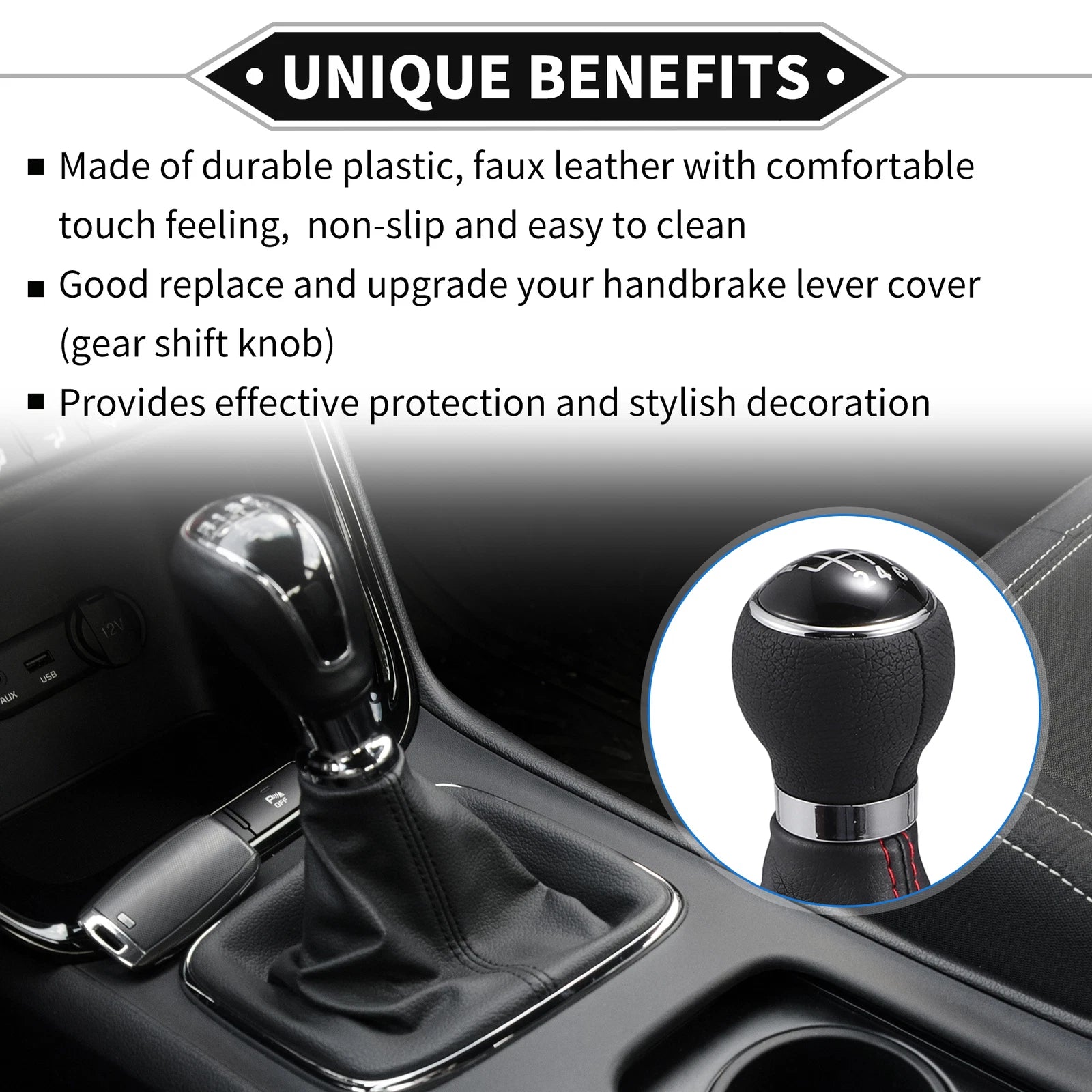 6 Speed Shift Knob with Boot Cover for VW Caddy (2016–2023)