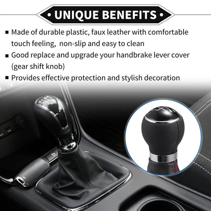 6 Speed Shift Knob with Boot Cover for VW Caddy (2016–2023)
