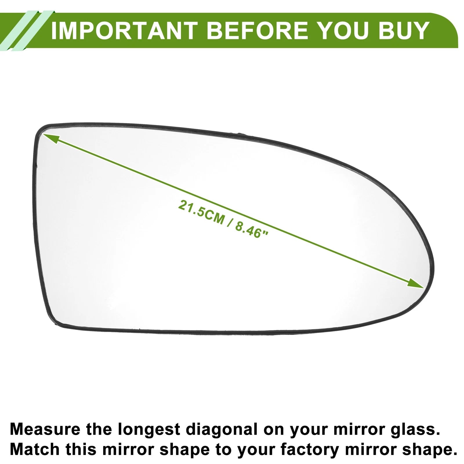 Heated Right Side Mirror Glass Replacement for Hyundai Accent (2005–2009)