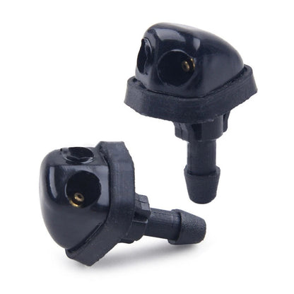Water Jet Sprinkler Wiper Nozzle Windshield 2pcs Black Car Front for general