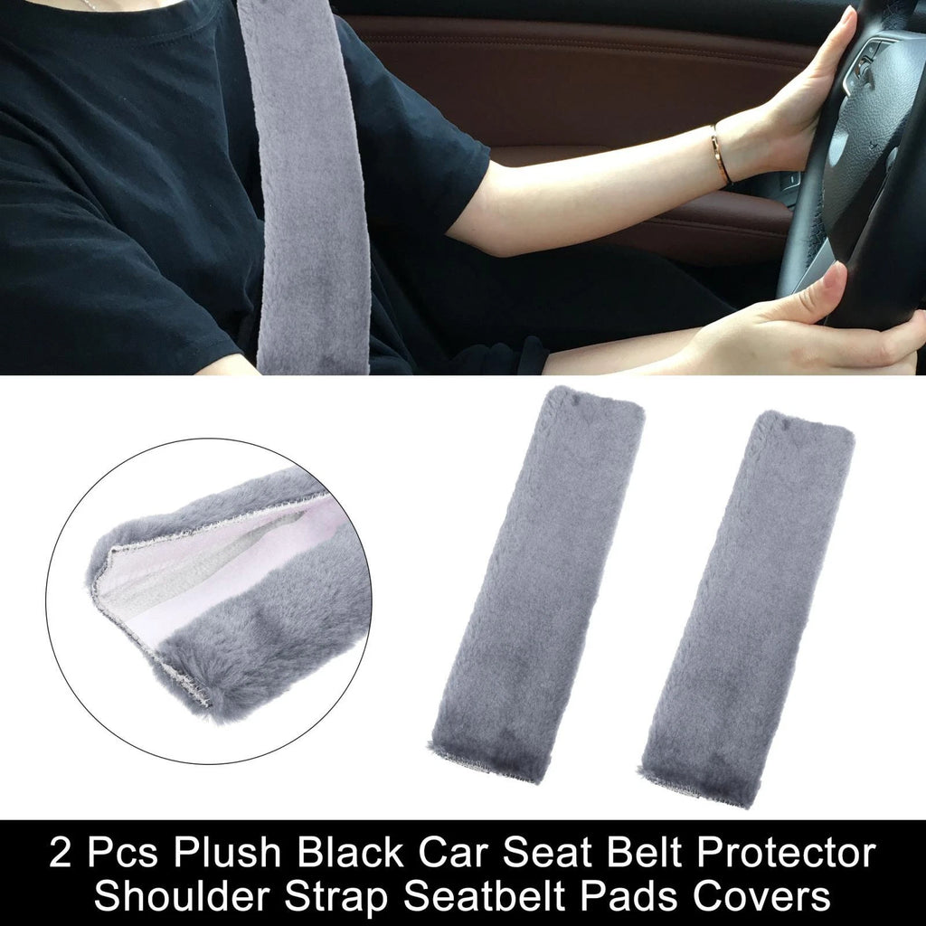 2 Pcs Seat Belt Covers for Universal Fit (Blue Gray)