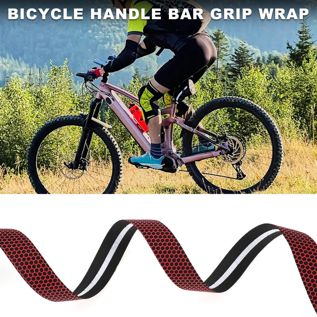 Handlebar Grip Tape Non Slip Plaid Pattern for Bike Bicycle Red 1 Pair (—)