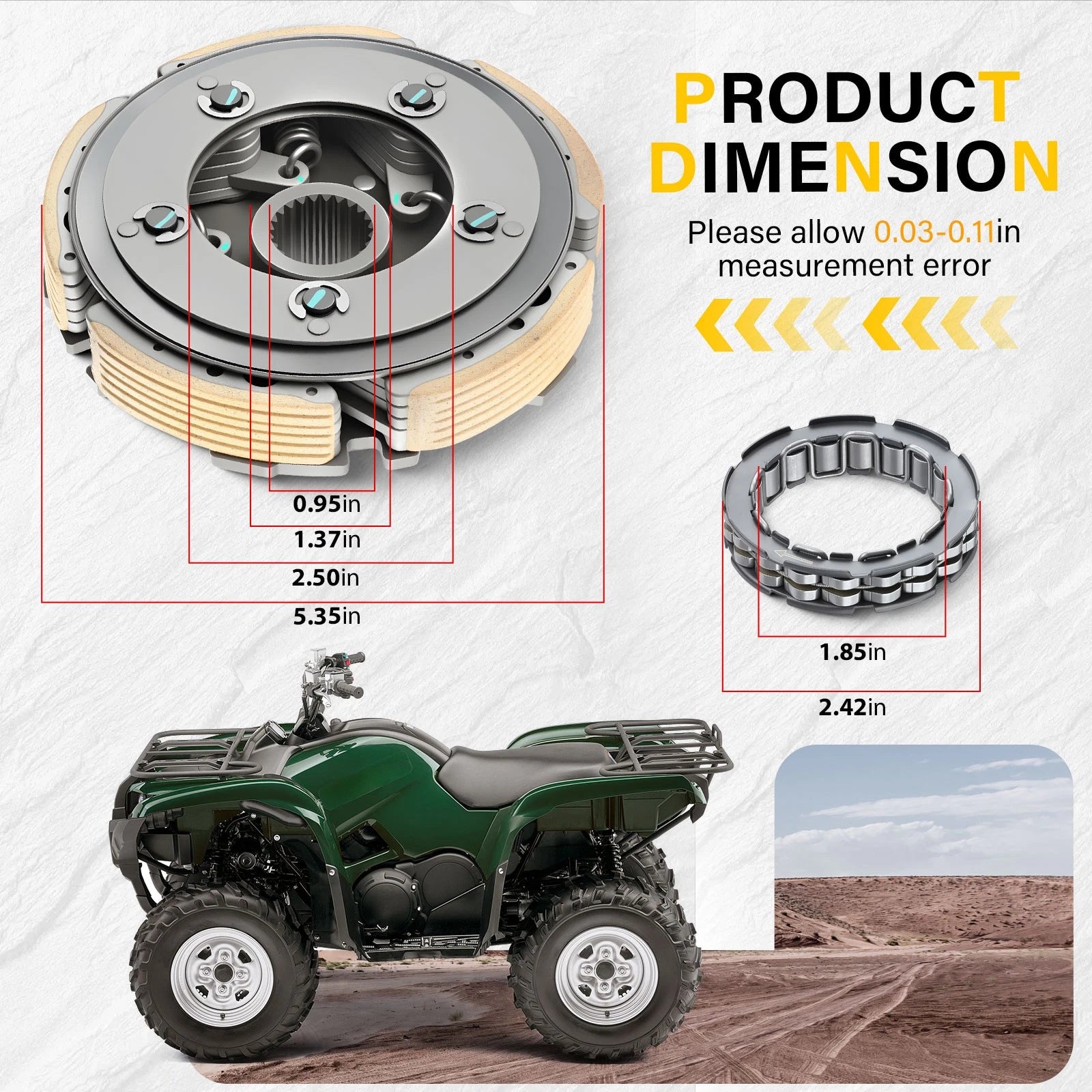 Wet Clutch Centrifugal Carrier for Yamaha Grizzly 600 (1998–2001) W/Bearing Gasket