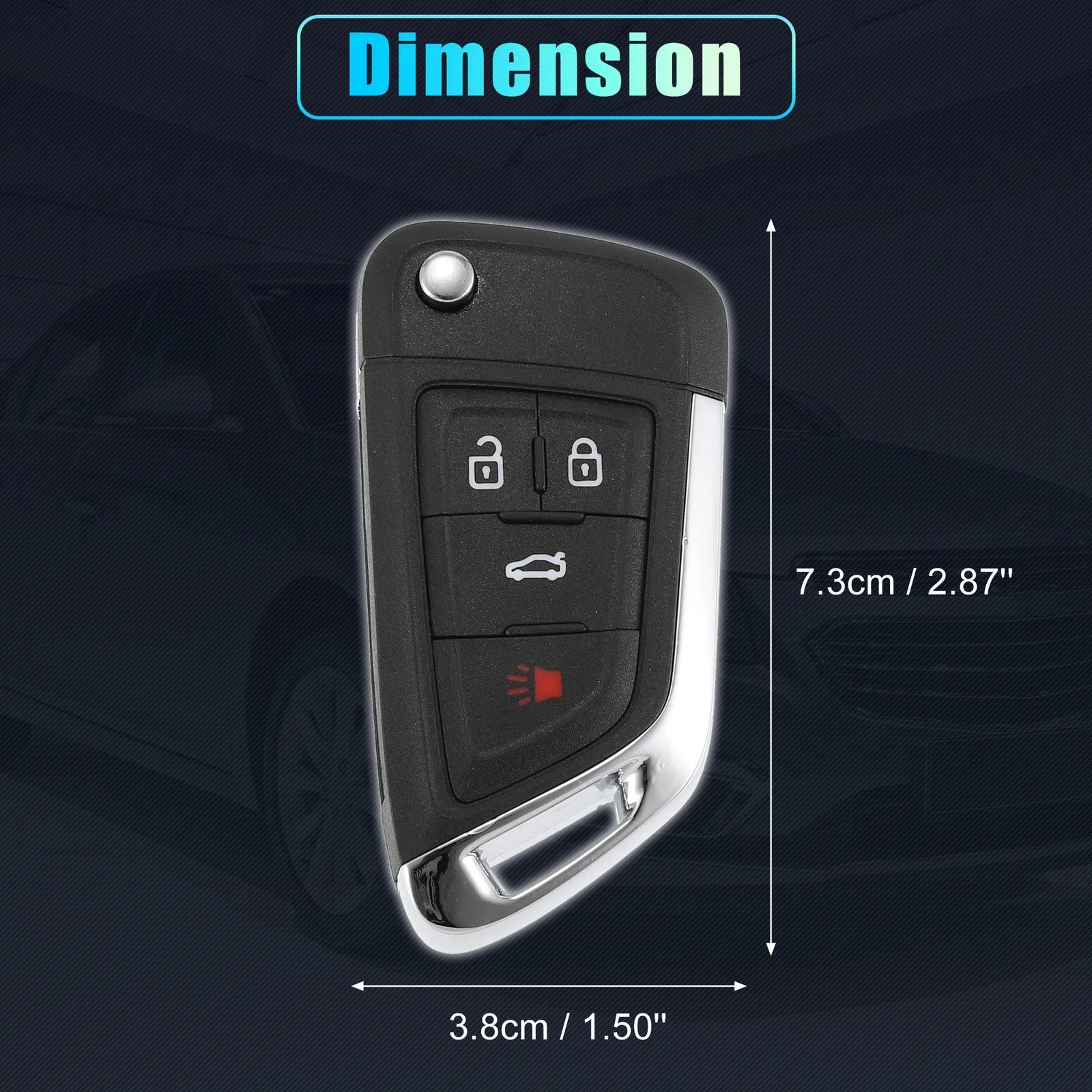 4 Button Key Fob Case Replacement for Chevrolet (2004–2006)