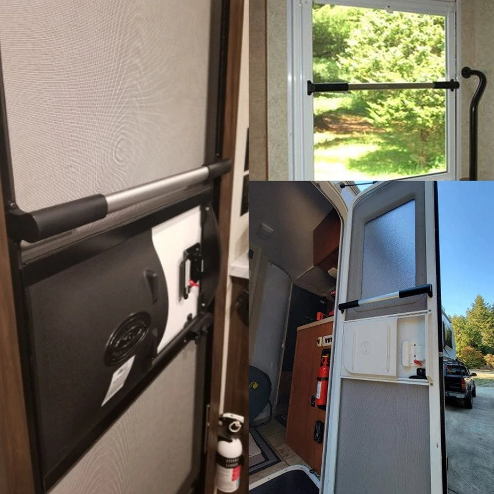 Non Slip Entry Grab Handle for RV Screen Doors (Adjustable Length, Black)