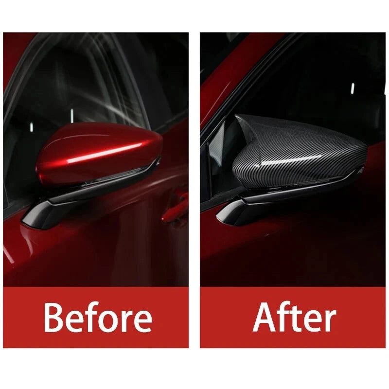2Pcs Carbon Look Side Wing Mirror Cover Cap for Mazda 3 Axela (2020–2025)