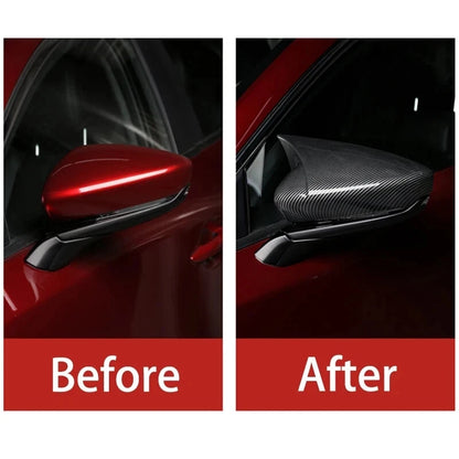 2Pcs Carbon Look Side Wing Mirror Cover Cap for Mazda 3 Axela (2020–2025)