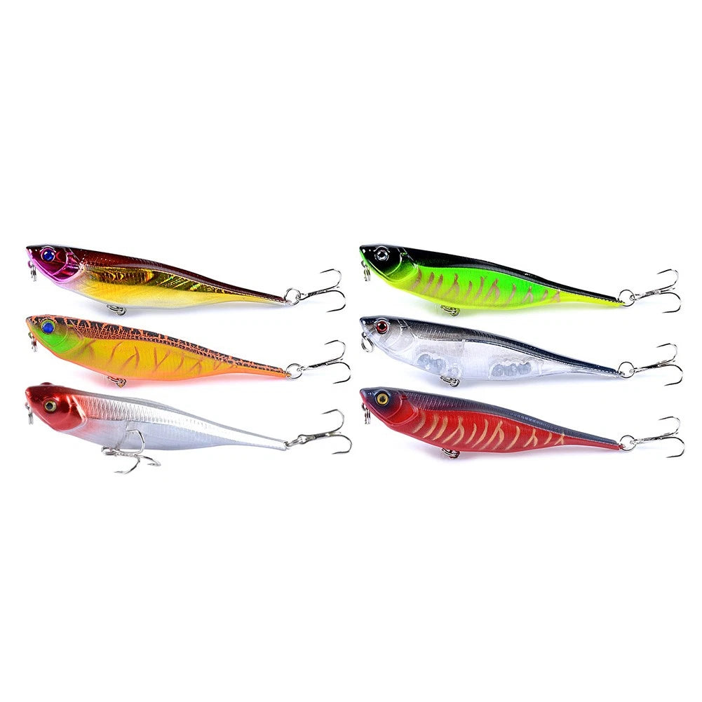6PCS Fishing Lures Minnow Baits 9.9g/9.9cm Floating Pencil Laser
