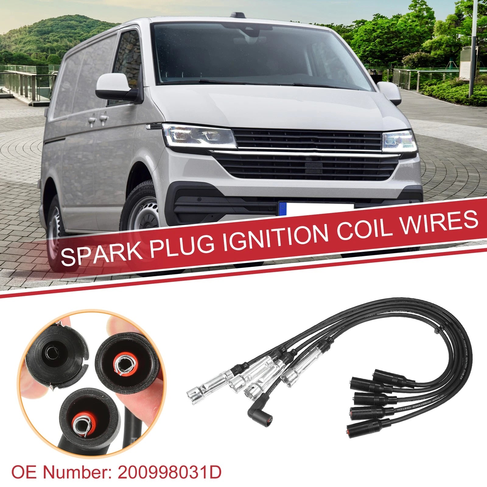 Spark Plug Wire Ignition Coil Cable Set for VW Transporter (1985–1991)