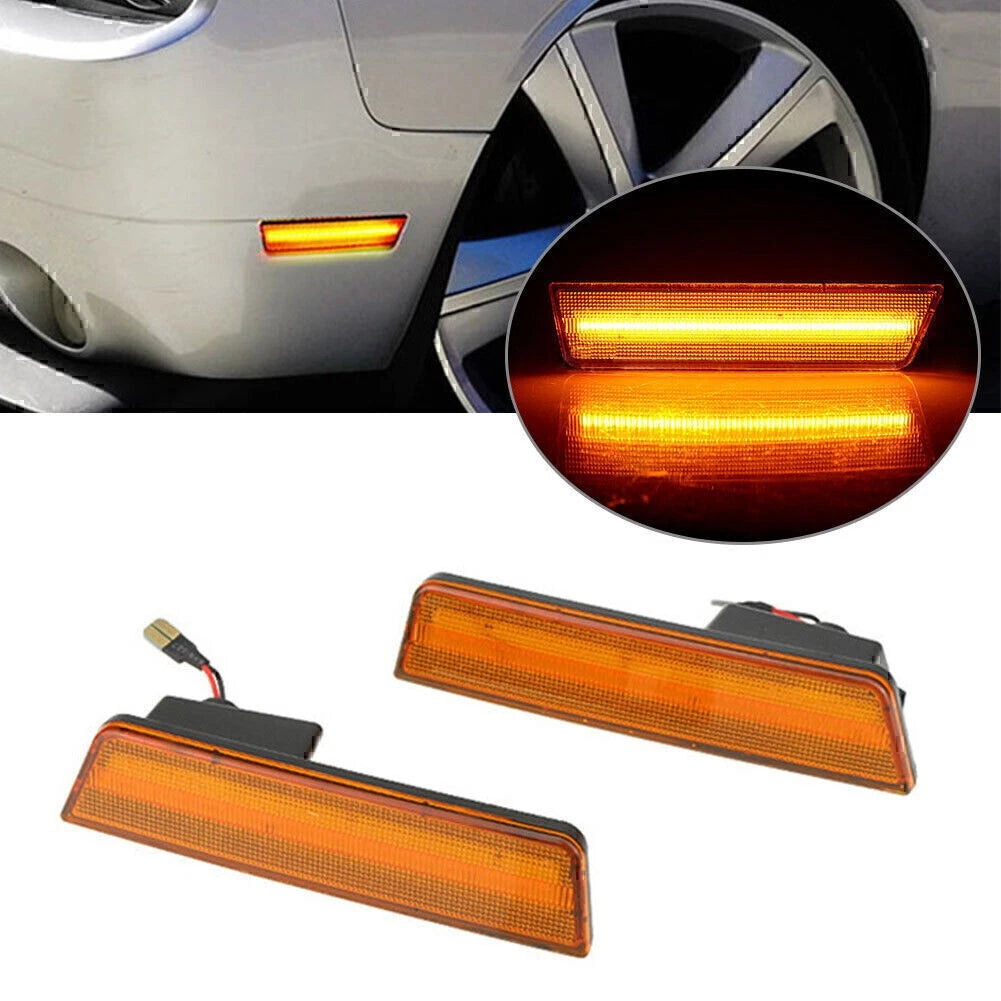 2X Yellow LED Front Side Marker Light for Dodge Challenger (2008–2014)