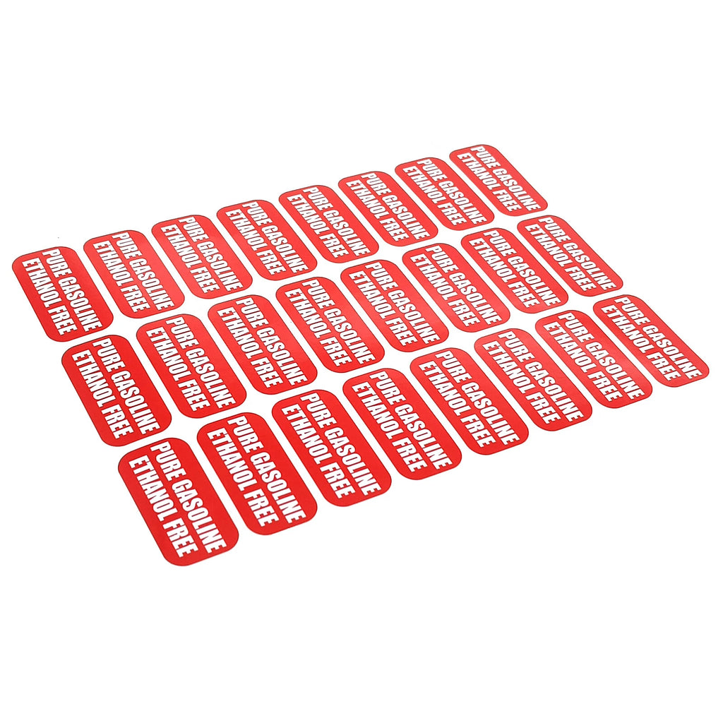 Ethanol Free Sticker Labels for Outdoor Power Equipment & Boats (24X)