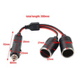 2X 12V/24V Car Cigarette Lighter Socket Plug Connector Power Adapter