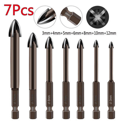 7X Tile Drill Bits Set for Glass Ceramic Porcelain Granite Marble