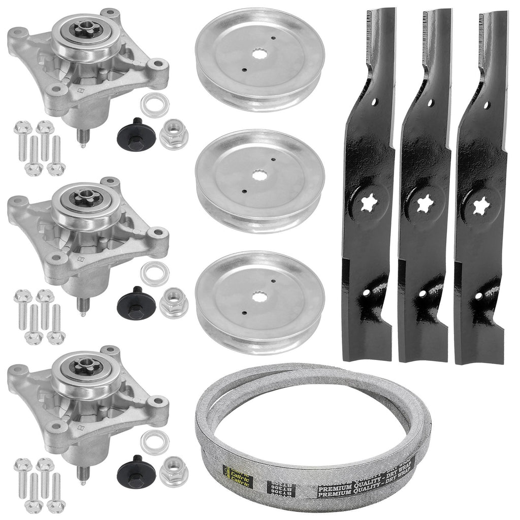 Deck Spindle Pulley Belt Rebuild Kit for Husqvarna YTH1848XP (48 in)